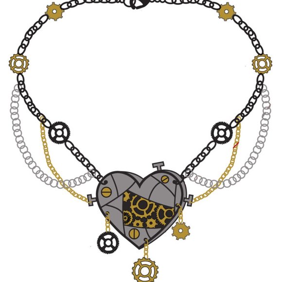 TOO FAST - STEAMPUNK VICTORIAN GOTH CAMEO NECKLACE - Picture 2 of 2